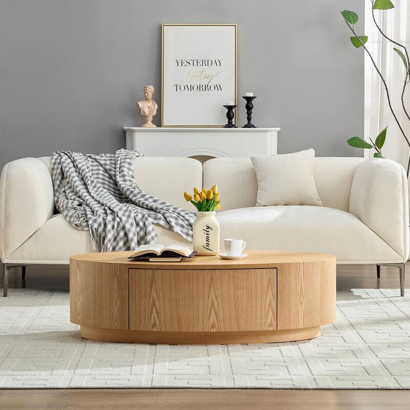 Modern Luxury Oval Coffee Table, Elegant Living Room Accent Piece