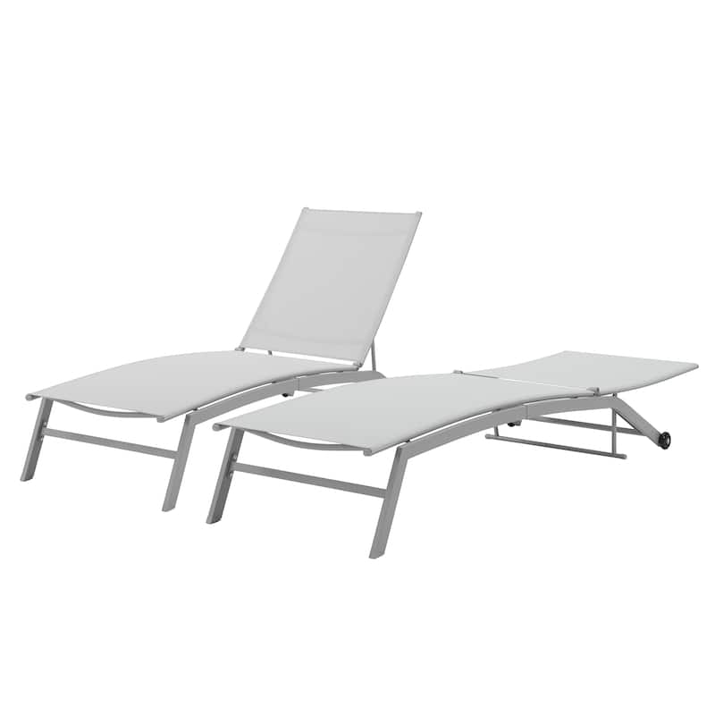 Corvus Antonio Outdoor Contemporary Sling-Fabric Adjustable Chaise Lounge