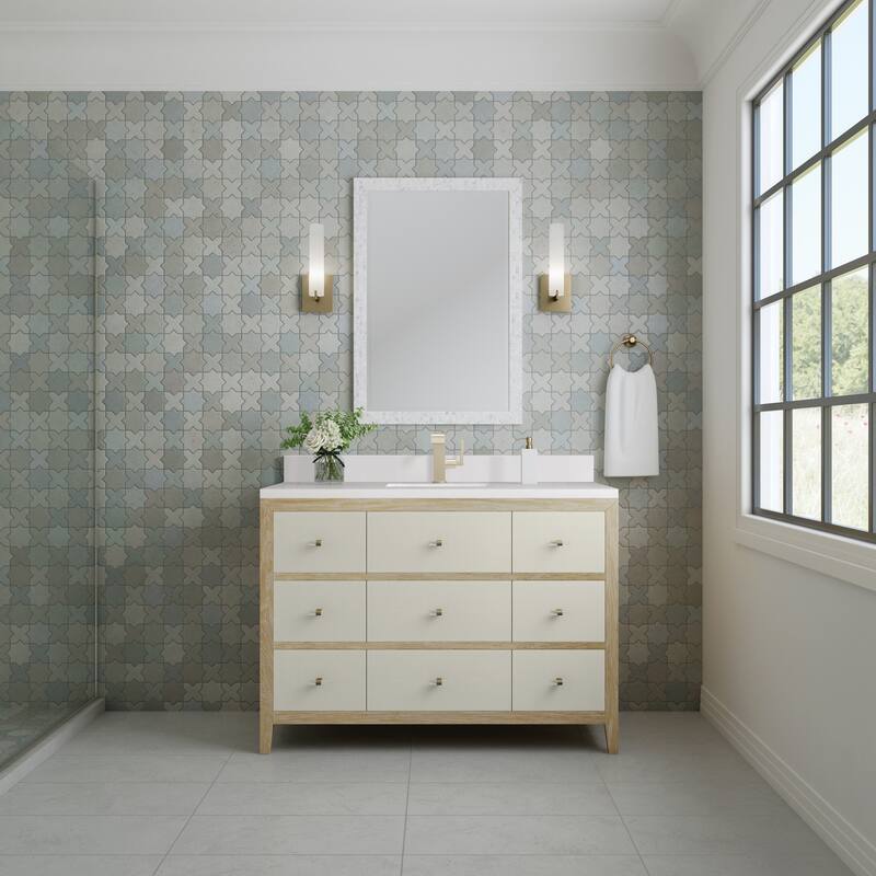James Martin Vanities Celeste 48" Single Vanity, Sunwashed Oak with Embossed Shagreen