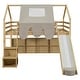 preview thumbnail 65 of 78, Full Size Loft Bed with Slide, Tent, and Storage Shelves - House Frame Kids Bed with Ladder and Car-Shaped Organizer