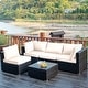 preview thumbnail 23 of 61, Costway 5PCS Patio Rattan Furniture Set Cushioned Sofa & Chair Coffee