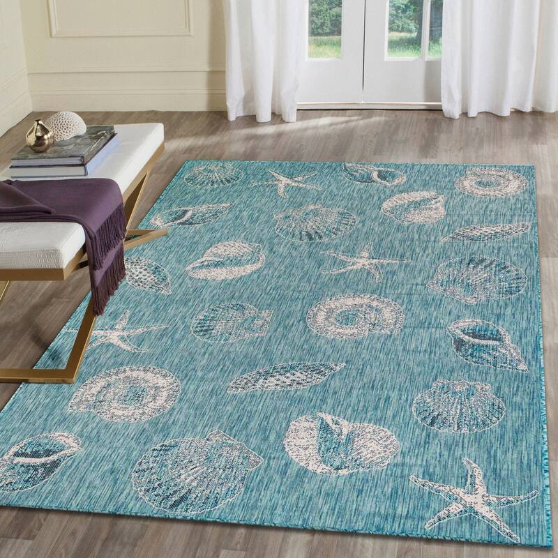 Liora Manne Carmel Shells Casual Indoor/ Outdoor Flat Area Rug