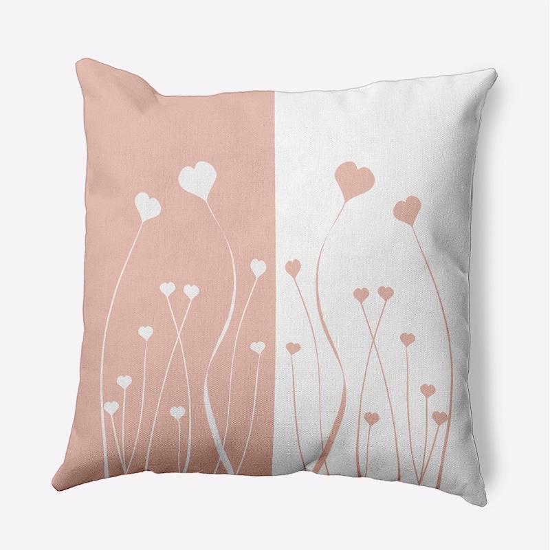 Growing Love Valentines Day Decorative Throw Pillow - 18" x 18" - Sunwashed Brick