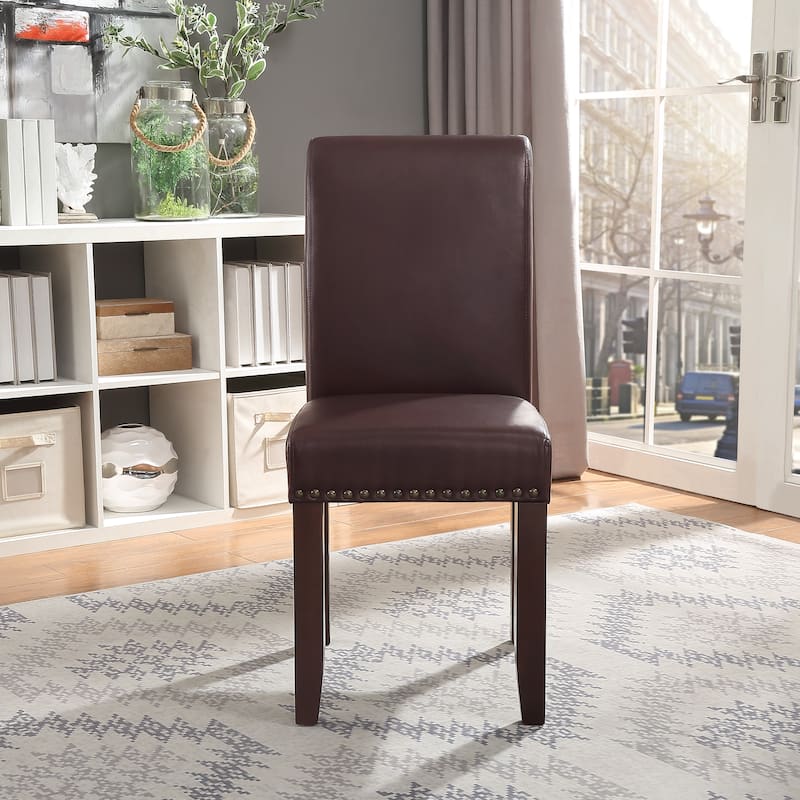 Copper Grove Five Bridge Eco Parsons Faux Leather Nailhead Chair