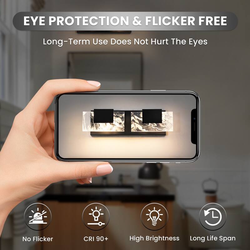 Modern Bathroom Vanity Light LED Dimmable Wall Sconce with UL Certified - 16 inches and above