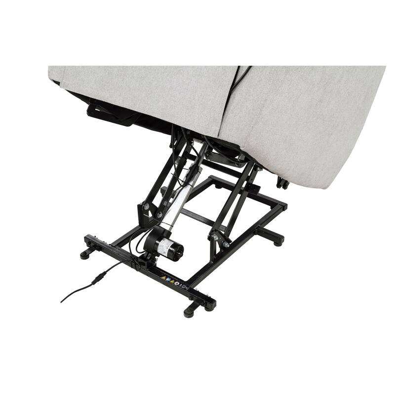 Sylmar Chenille Upholstered Dual Power Lift Recliner Grey