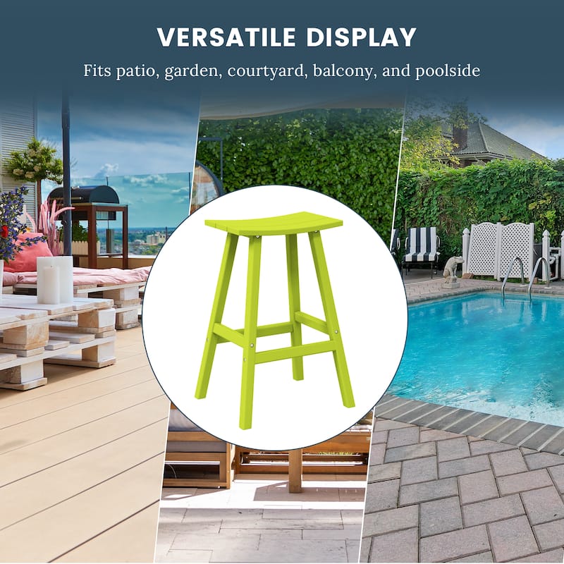 Laguna Hdpe All Weather Outdoor Patio 29" Saddle Seat Bar Stool (Set Of 2)