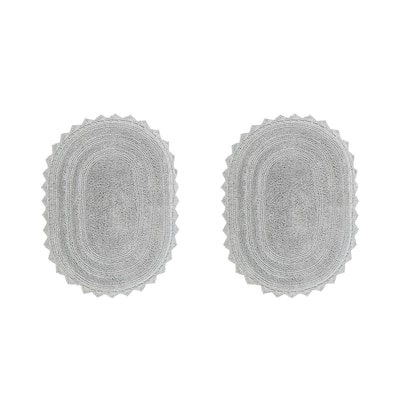 Better Trends Oval Bath Rugs Set 100% Cotton Soft & Water Absorbent Tufted Bathroom Rug for Shower, Sink Bath Mats Lilly Crochet