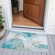 preview thumbnail 54 of 118, Machine Washable Indoor/Outdoor Abstract Dream Chantille Rug Turquoise - 1'8" x 2'6"