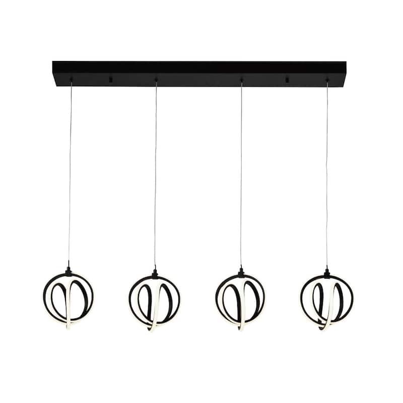 Artcraft Rose - LED Island Light - 4-Light - Black