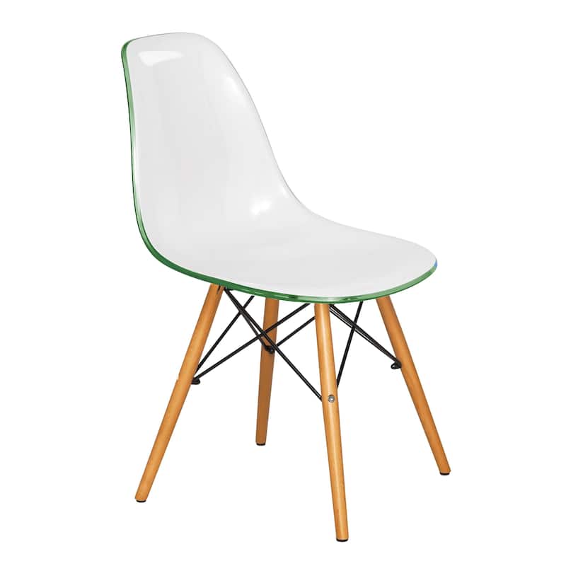 Cresco Acrylic Dining Chair in Solid Beech Wood Legs Banquet Side Chair (Set of 2) for Indoor and Outdoor - 32" Height