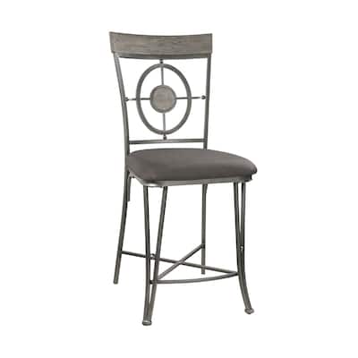 ACME Landis Counter Height Chair (Set-2) in Fabric & Gunmetal