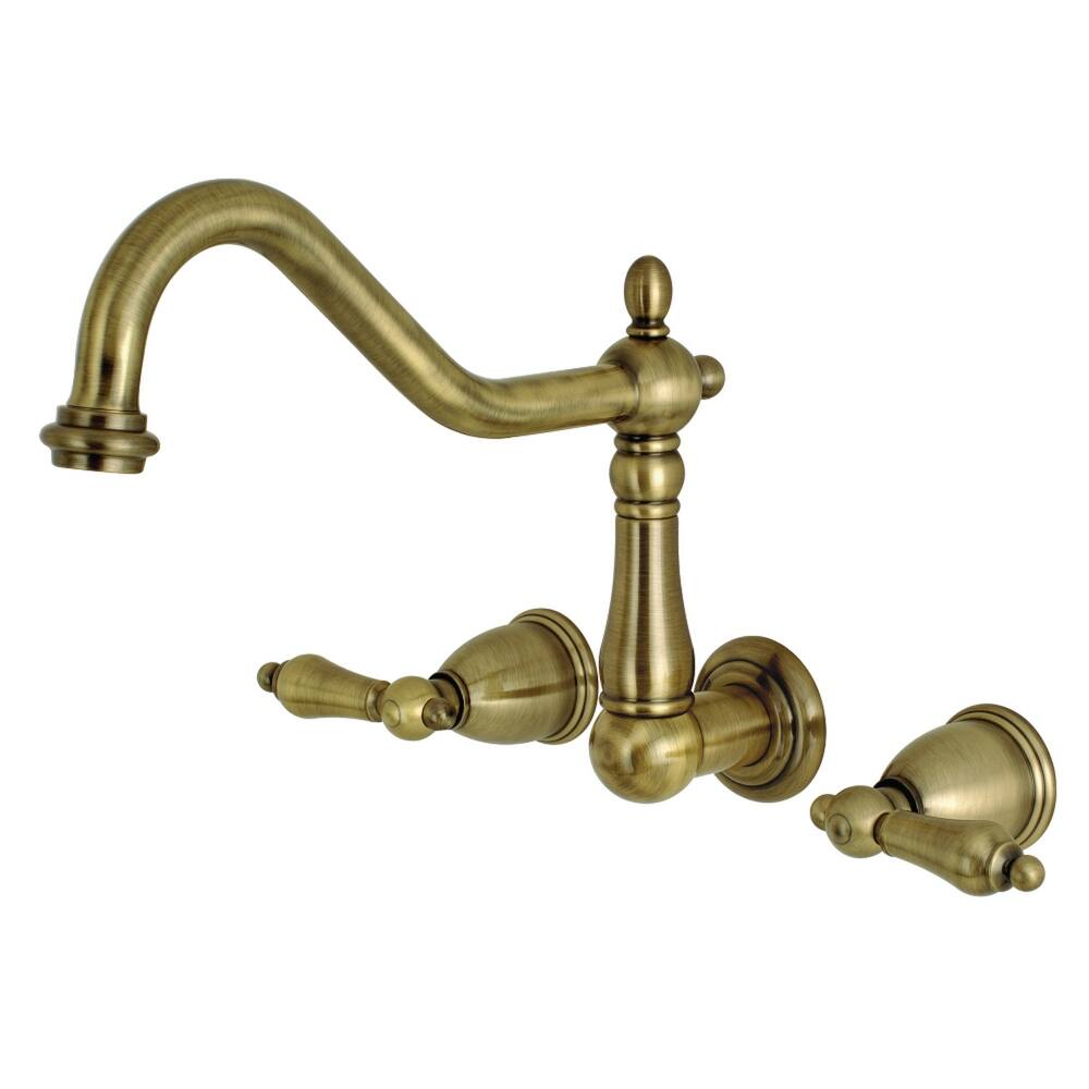 Heritage 3-Hole Wall Mount Roman Tub Faucet in Brushed Nickel