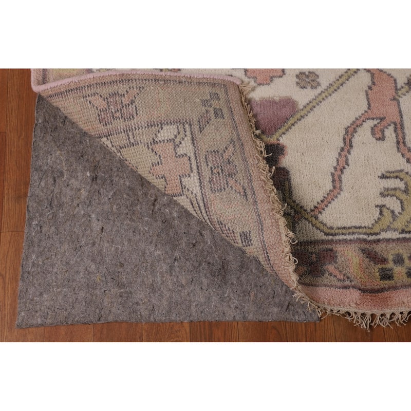 Pink & Ivory Oushak Oriental Large Area Rug Hand-Knotted Wool Carpet - 10'0" x 13'9"