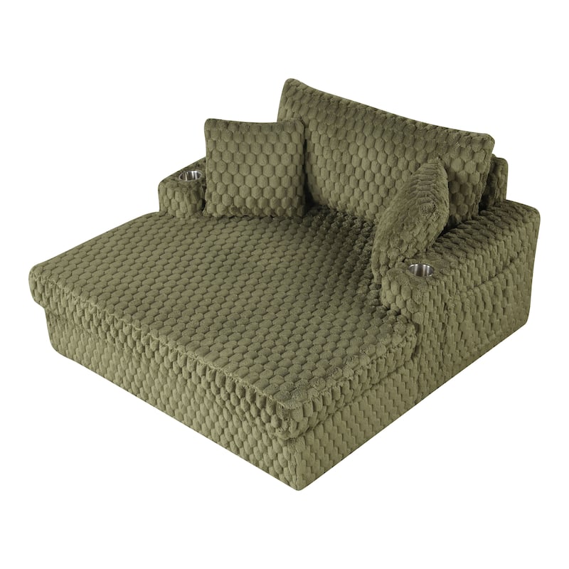 Furniture of America Lanturn Modern Soft Upholstered 2-Arm Oversized Chaise
