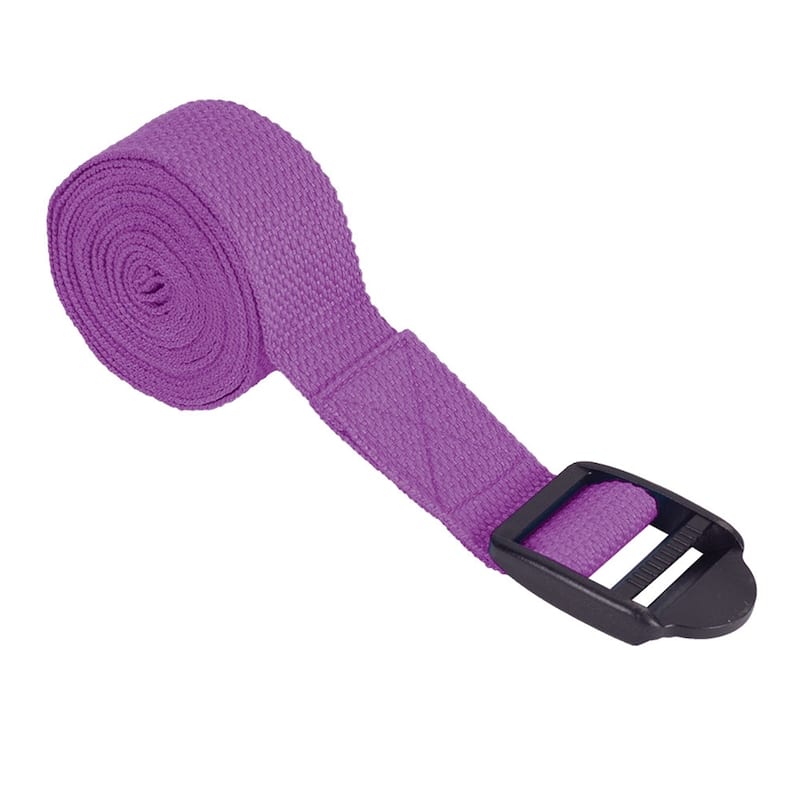 Power Systems Yoga Strap, Adjustable Cotton Blend Stretching Band with Durable PVC Buckle