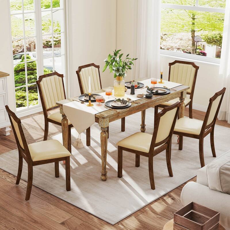 Costway Dining Chair Set of 2/4 Upholstered Kitchen Chair with PU