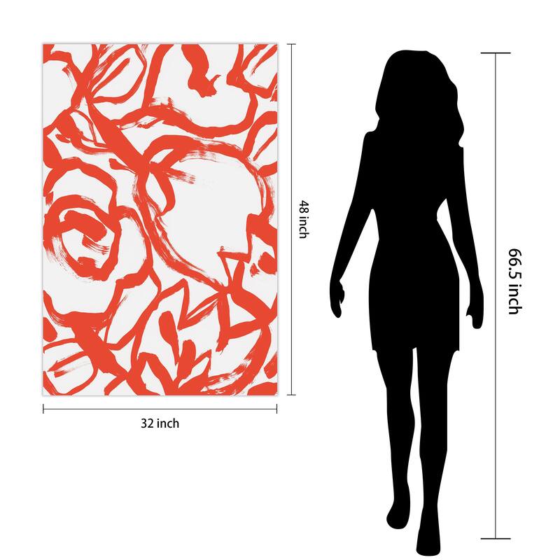 Empire Art Direct Scarlet Blooms I Floral Printed Tempered Glass Wall Art