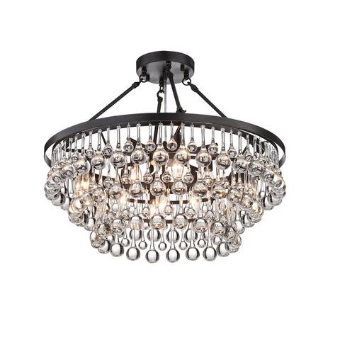 Contemporary 24 in. 9-Light Semi-Flush Mount - N/A