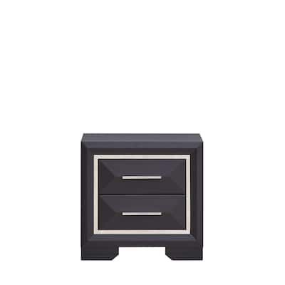 Modern Bedroom Cabinet with Two Drawers Storage Nightstand Bedside Table for Bedroom