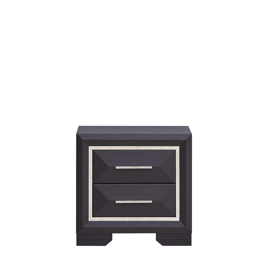 Modern Bedroom Cabinet with Two Drawers Storage Nightstand Bedside Table for Bedroom