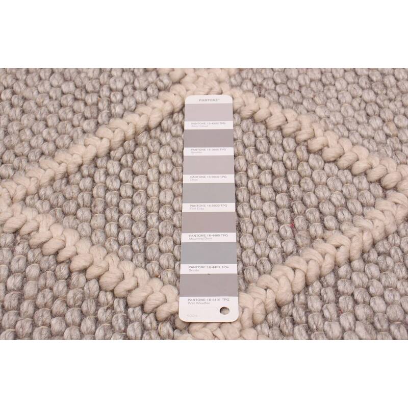 ECARPETGALLERY Braid weave Sienna Taupe Wool Rug - 2'3 x 15'6