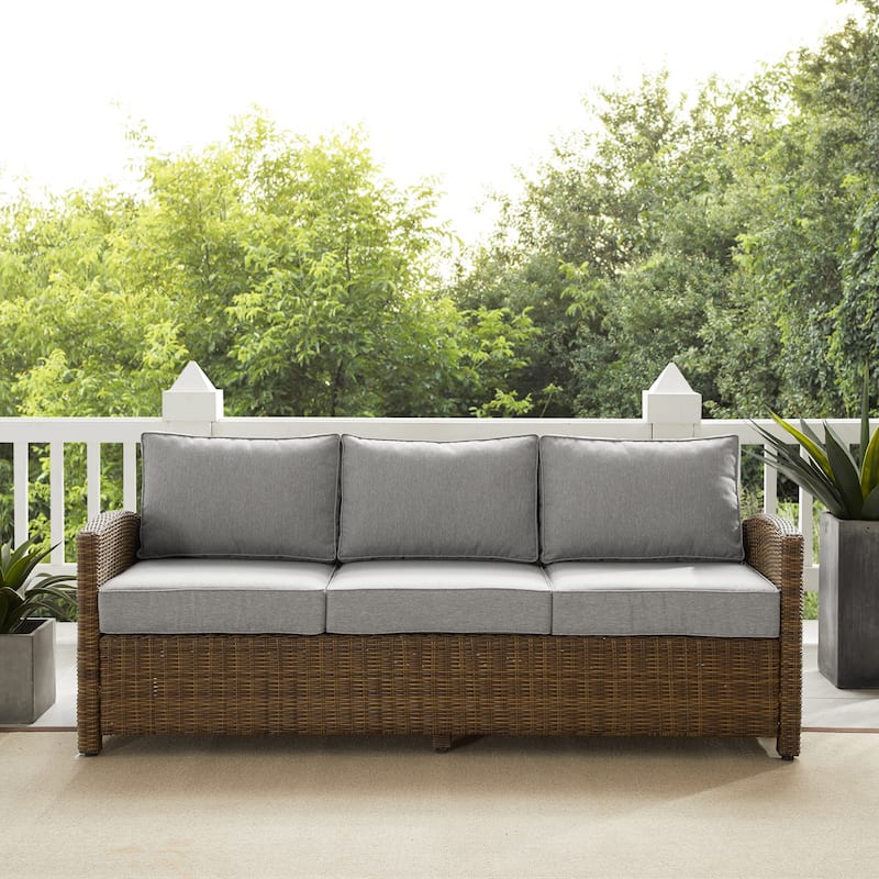 Crosley Bradenton Outdoor Wicker Sofa - 80.5 "W x 31.75 "D x 32.5 "H