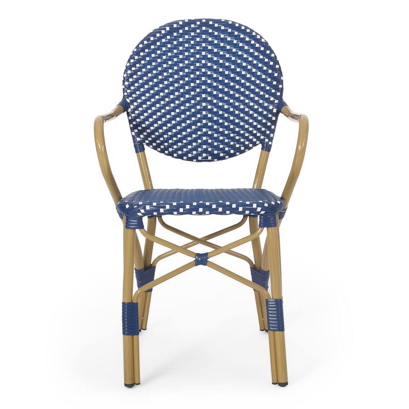 Paul Outdoor French Cafe Chair (Set of 2) by Christopher Knight Home - 21.50" L x 22.50" W x 35.75" H