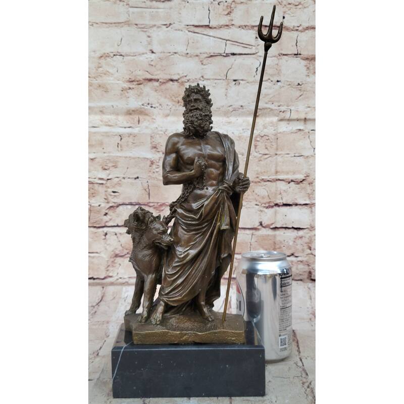 Hades Pluto Cerberus 3 Headed Imitative Dog Bronze Metal Statue Sculpture Greek Mythology
