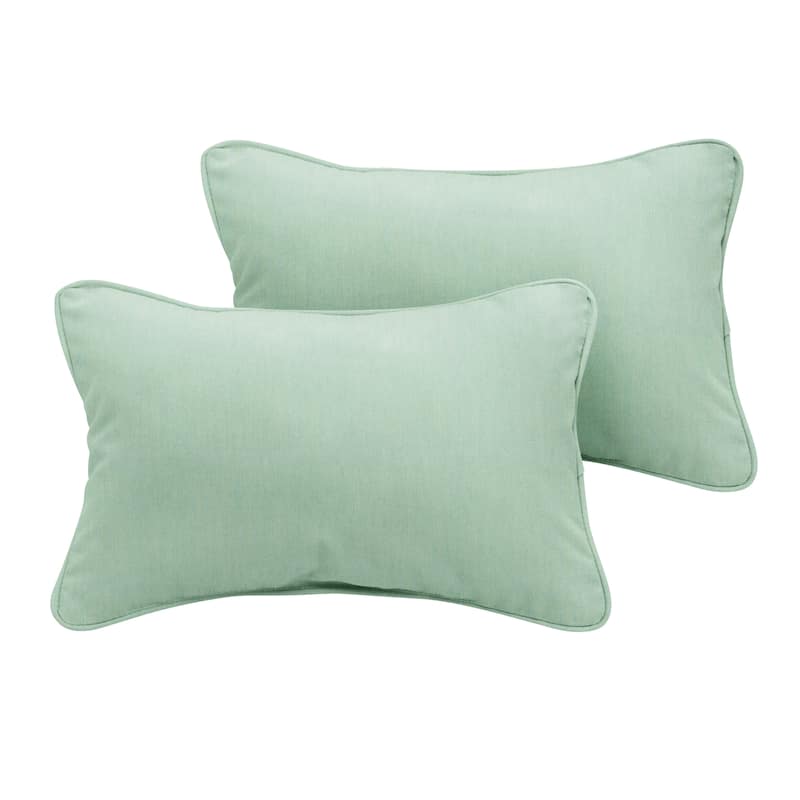 Sunbrella Canvas Spa Corded Indoor/ Outdoor Pillows (Set of 2)