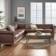 preview thumbnail 2 of 32, Castalia Chesterfield Tufted 7-seat Sectional Sofa by Christopher Knight Home - 114.00" L x 70.00" W x 31.50" H Dark Brown + Natural