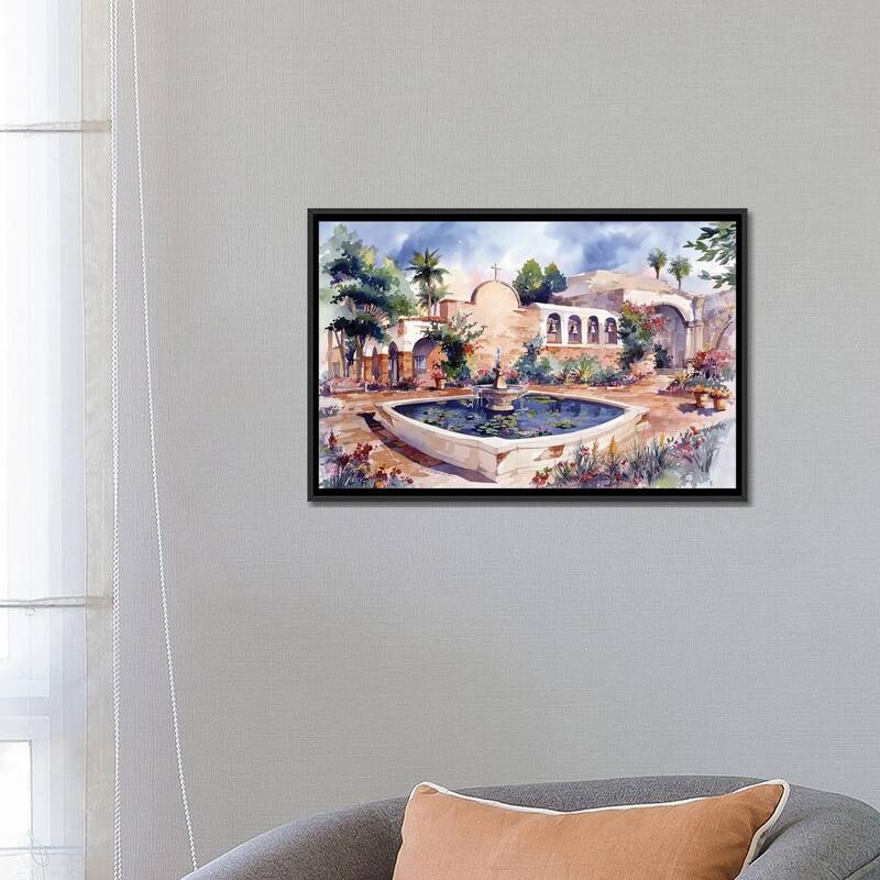 iCanvas "Mission San Juan Capistrano" by Bill Drysdale Framed Canvas Print