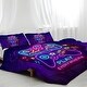 preview thumbnail 9 of 9, 3 Pieces Trippy Neon Gamepad Duvet Cover Set Twin For Gamer Soft Bedding Set