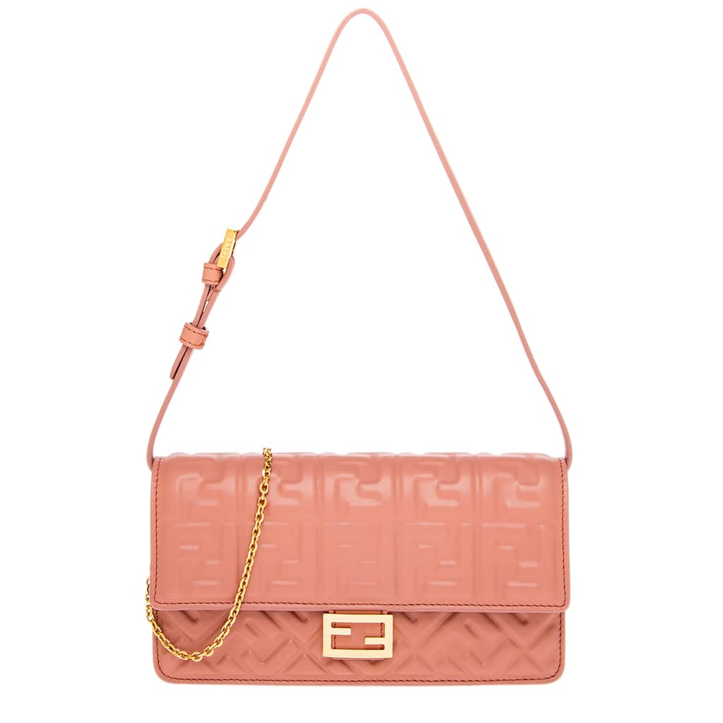 Fendi Baguette Wallet On Chain in Nappa Leather