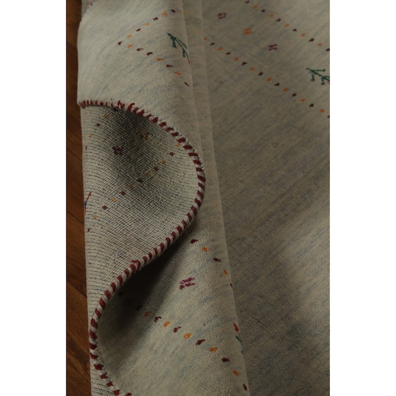 Hand Knotted Oriental 100% Wool Carpet Tribal Animal Pictorial Green Gabbeh Area Rug - 5' 10'' X 3' 11''