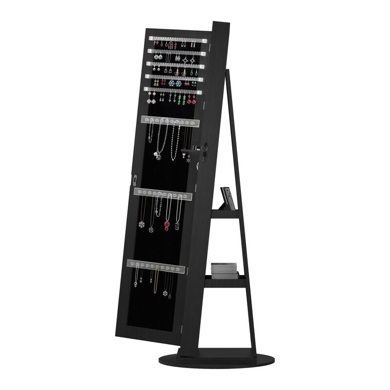 360°Swivel Jewelry Cabinet with Full Length Mirror