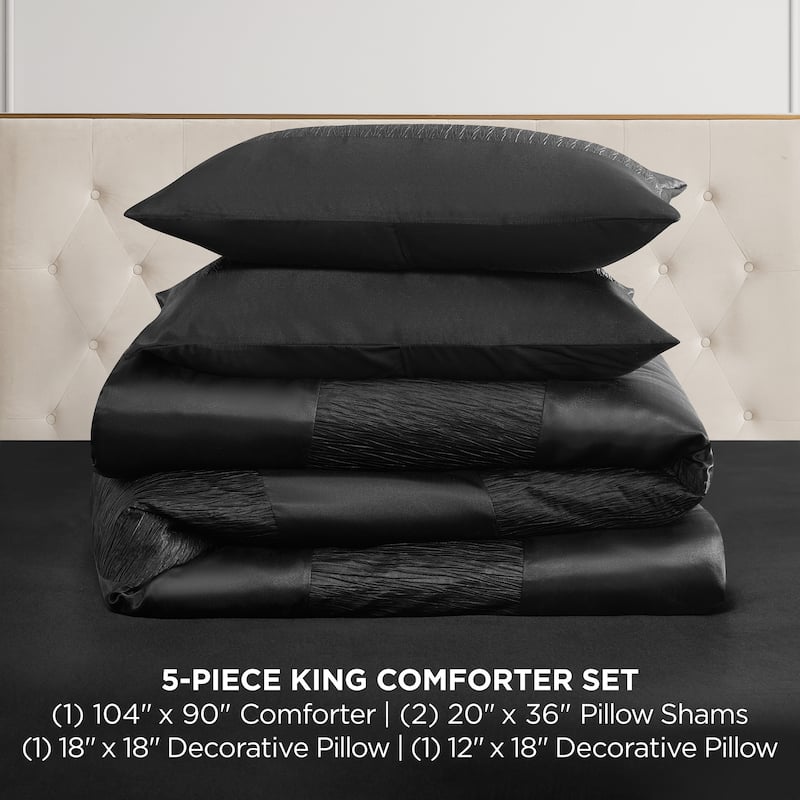 Juicy Couture Glam Night Black Stripe Comforter Bedding Set