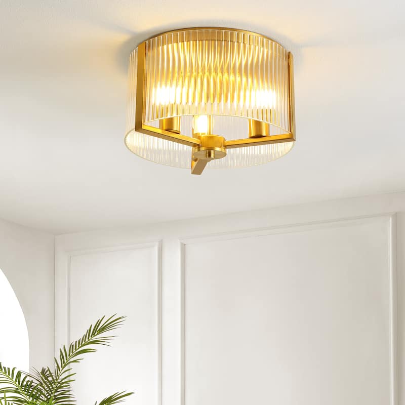 SAFAVIEH Lighting Jetra Flush Mount - 13" W x 13" D x 8" H