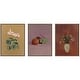preview thumbnail 1 of 7, Kate and Laurel Cyclamen, Still Life Fruit, & Bouquet 3 Piece Framed Canvas Wall Art by Nostalgia Prints 3 Piece Set 18x24