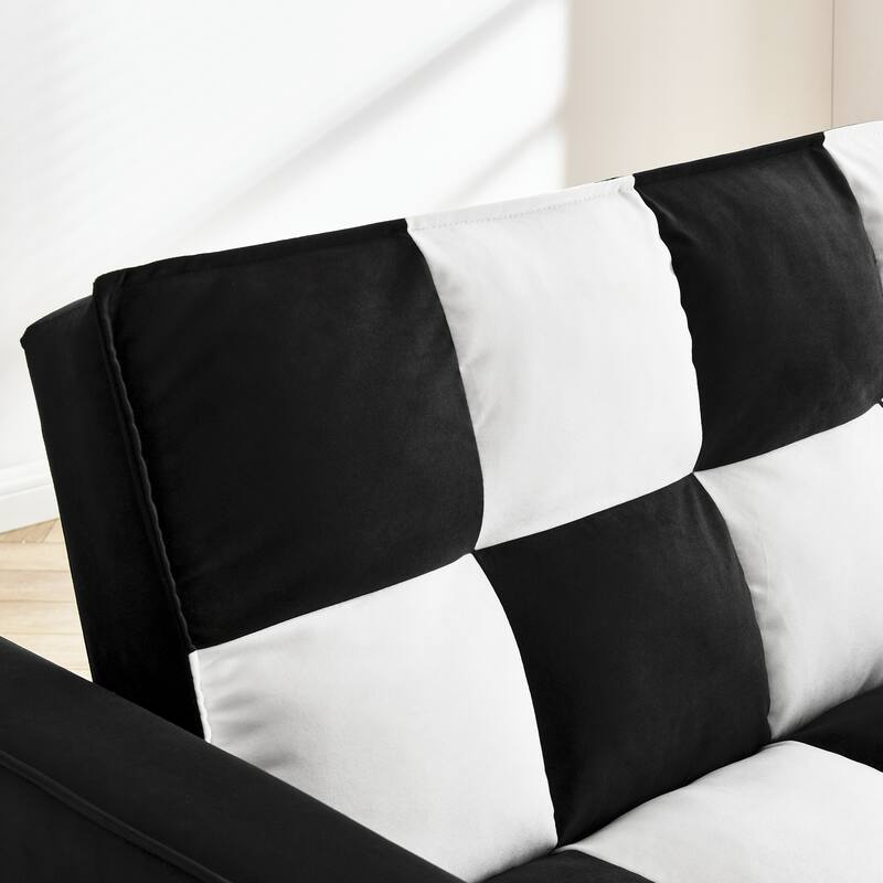 Velvet 3-in-1 Convertible Sleeper Chair with Pull-Out Bed & Adjustable Back