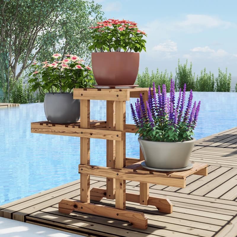 Patio Festival Outdoor Zigzag Pallet Plant Stand
