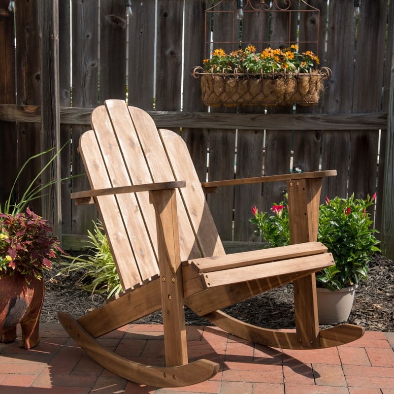 Gavil Indoor/Outdoor Solid Wood Adirondack Rocking Chair