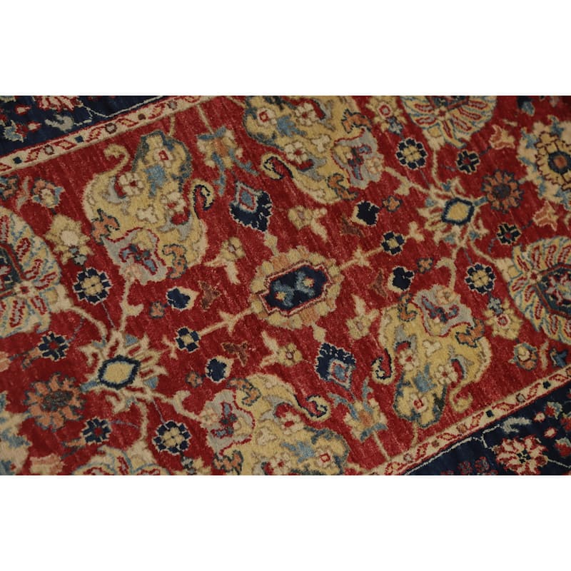 Hand Knotted Oriental 100% Wool Carpet Traditional All-Over Red Ziegler Runner Rug - 12' 0'' X 2' 6''