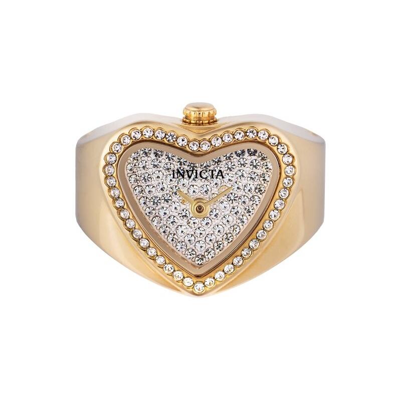 Invicta Women's 49577 Mini Quartz 2 Hand Silver, White Dial Ring Watch - Silver