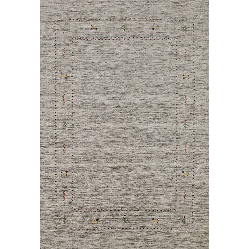 Tribal Gabbeh Oriental Rug Handmade Wool Carpet - 4'1" x 5'10"