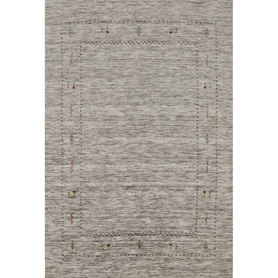 Tribal Gabbeh Oriental Rug Handmade Wool Carpet - 4'1" x 5'10"