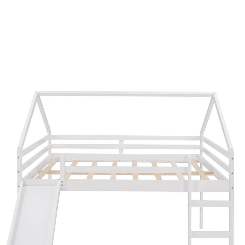 Loft Bed with Slide, House Bed with Slide