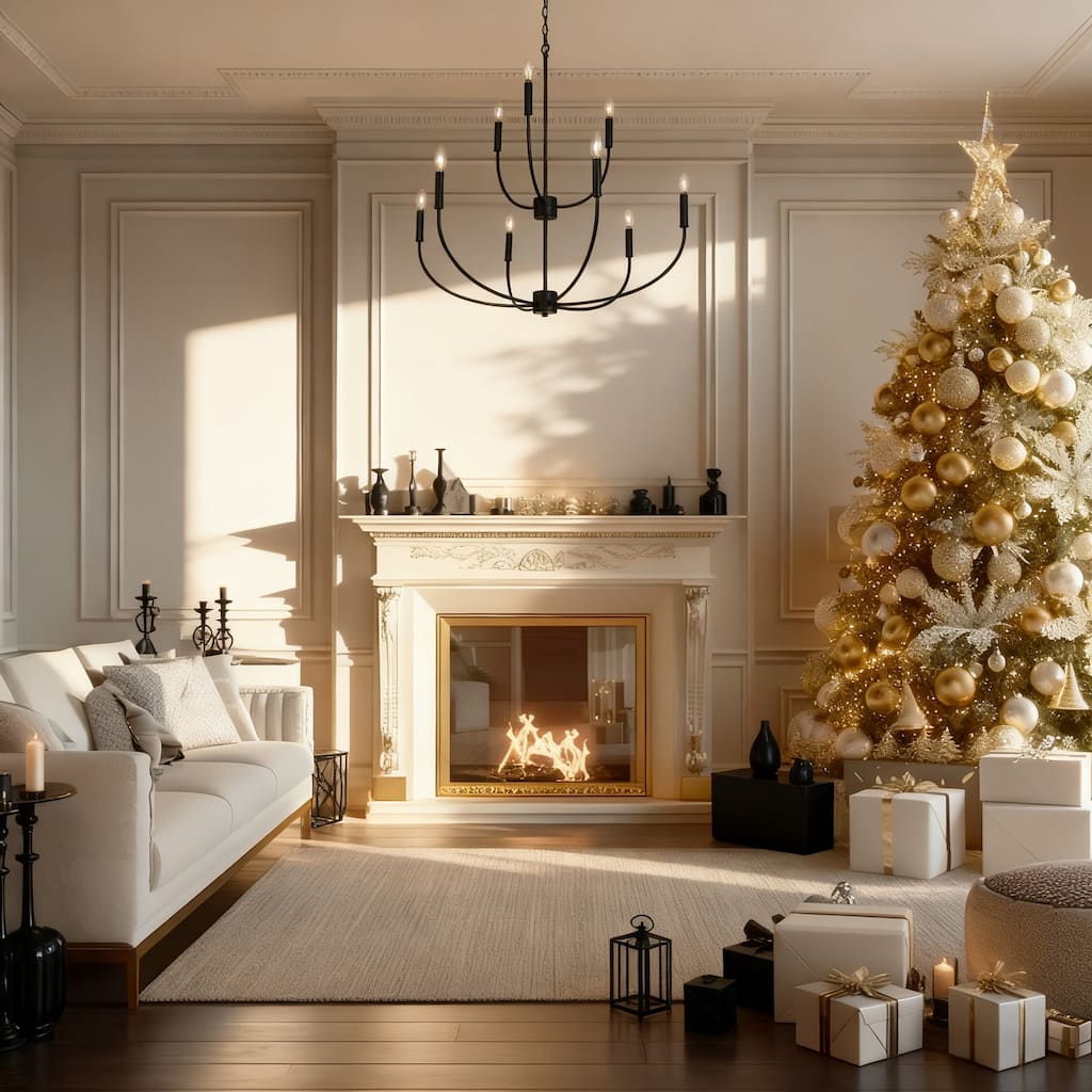 Oriea Modern Farmhouse 9-Light Black Chandelier Classic Candle Lights for Living Dining Room - D 32.3" x H 34"