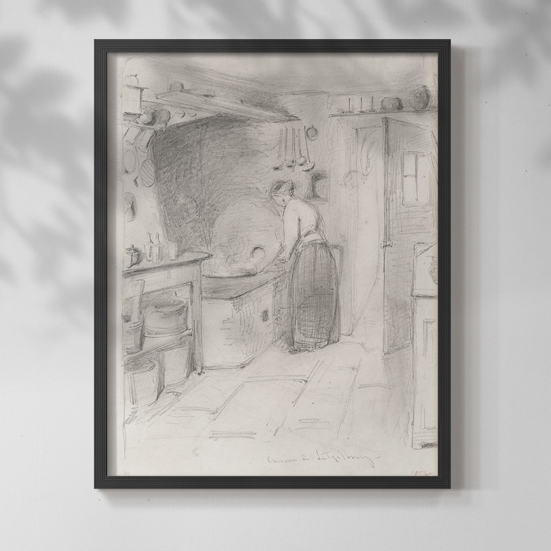 Vintage Sketch LIV -Framed Print