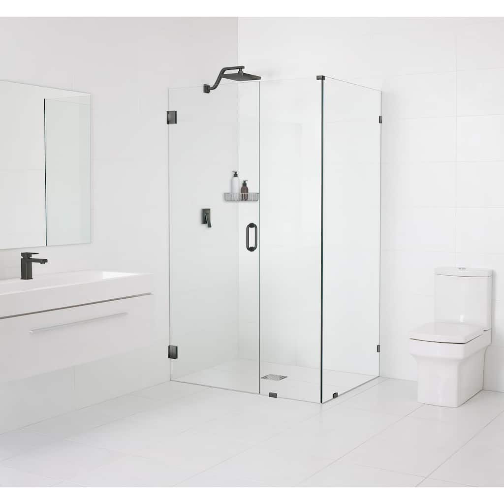 Glass Warehouse 78" x 39" x 38" Frameless 90 Degree Shower Enclosure - Wall Hinge